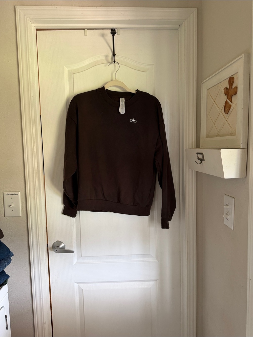 ALO Yoga Chocolate Brown Logo Sweatshirt